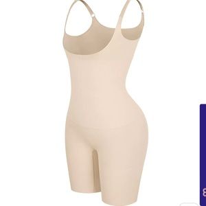 ShaperX Power Conceal Open Bust Seamless Smoothing Body Shaper Suit Beige XL